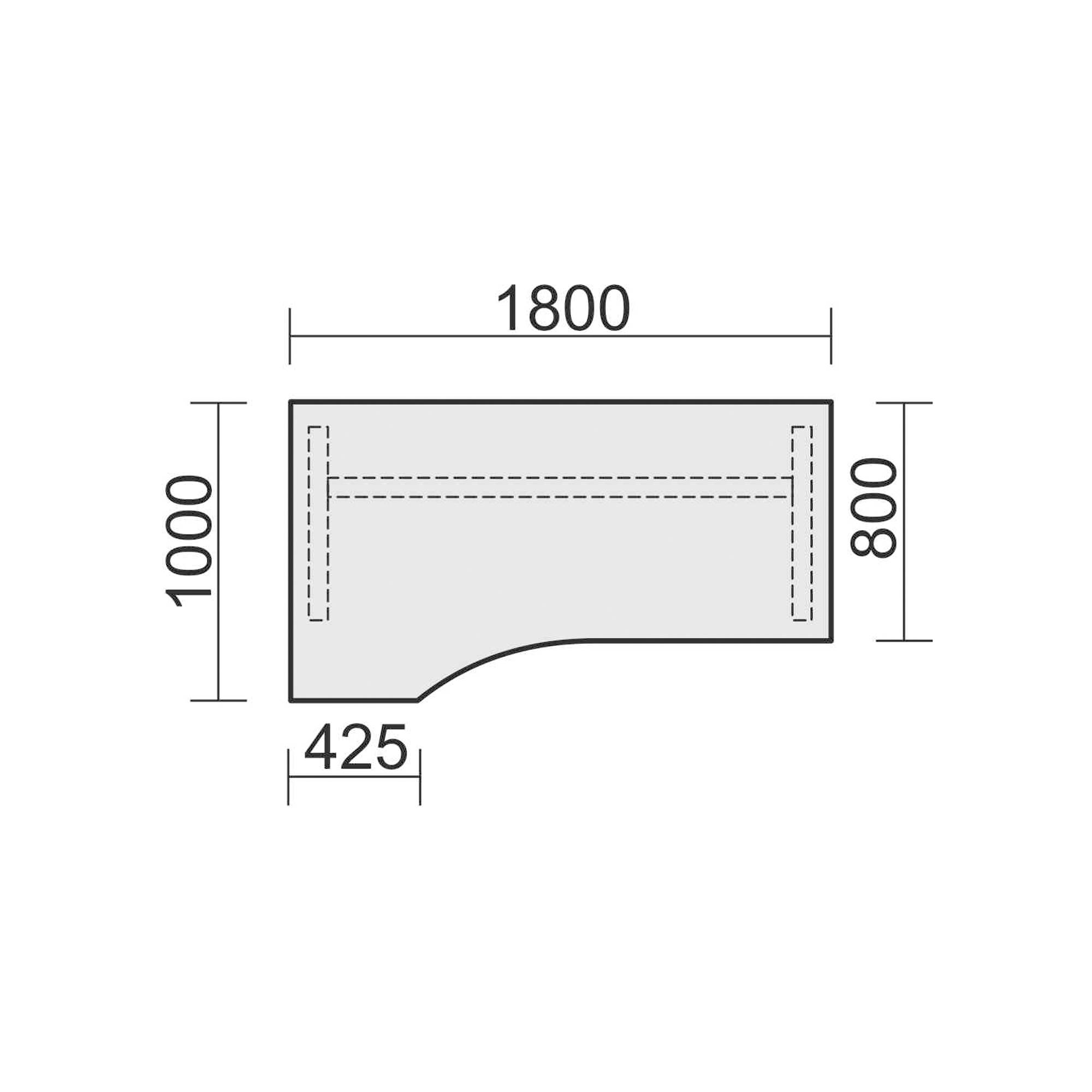 Geramöbel Schreibtisch Flex links S-617306-AS C-Fuß ah/si
