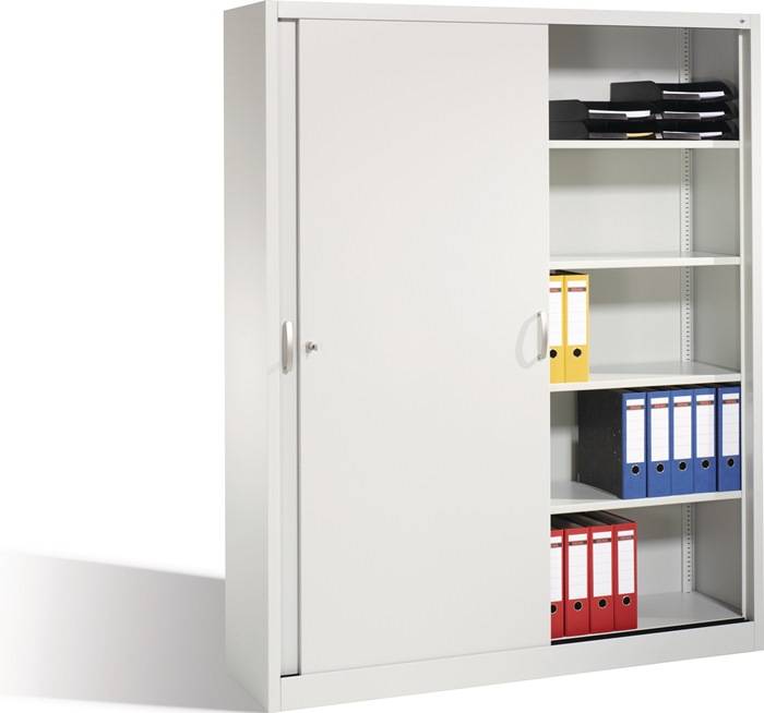 Schiebetürenschrank H1950xB1600xT400mm lichtgrau/lichtgrau 8Fbd.m.Trennw.