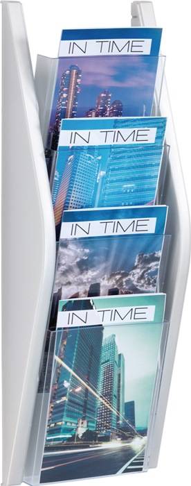 Prospekthalter H540xB220xT80mm DIN A5 hoch silber