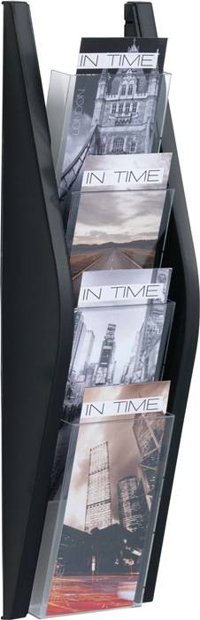 Prospekthalter H540xB169xT80mm 1/3 DIN A4 hoch schwarz