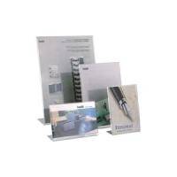 helit Tischaufsteller, Acryl (B)150 x (H)100 mm, schräg glasklar, für einseitige Präsentation, geeignet als Menü- (H2354