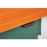 Streugutbehälter L945xB725xH930mm 400l HD-PE grün/orange o.Entnahmerutsche Streugutbehälter L945xB725xH930mm 400l HD-PE grün/orange o.Entnahmerutsche