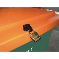 Streugutbehälter L945xB725xH930mm 400l HD-PE grün/orange o.Entnahmerutsche Streugutbehälter L945xB725xH930mm 400l HD-PE grün/orange o.Entnahmerutsche