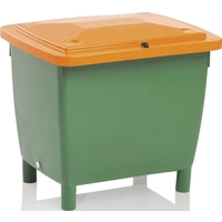 Streugutbehälter L790xB605xH775mm 210l HD-PE grün/orange o.Entnahmerutsche Streugutbehälter L790xB605xH775mm 210l HD-PE grün/orange o.Entnahmerutsche