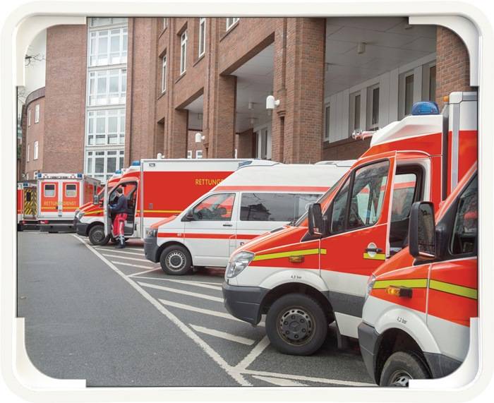 Verkehrsspiegel H800xB1000mm Kunststoff,weiß 27m DANCOP