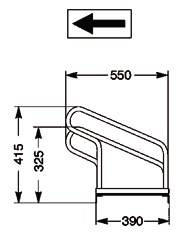 Fahrradbügelparker 1-s.90Grad verz.Anz.Radstände 6 z.Schr.zerlegt