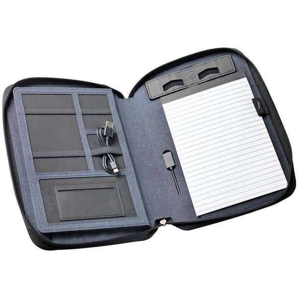 Konferenzmappe A5 mit Powerbank jeansblau