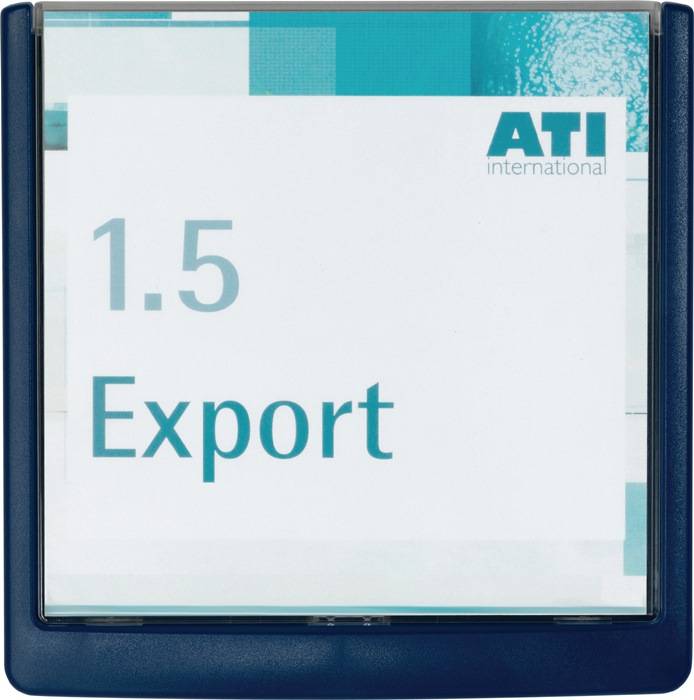 Tür-/Infoschild B149xH148,5mm Sichtfenster Acrylglas Rücken ABS blau DURABLE