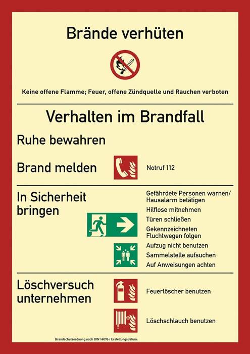 Brandschutzzeichen DIN EN ISO 7010 L210xB297mm Brandschutzordnung Ku.