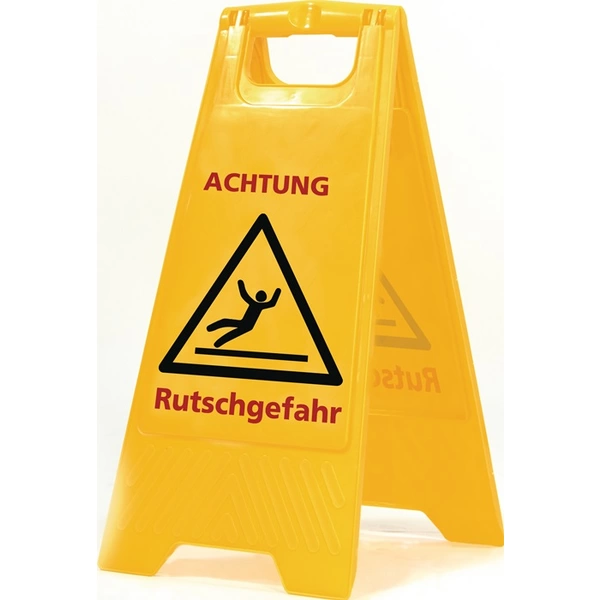 Warnschild Achtung Rutschgefahr Schriftzug B 300xH 570mm signalgelb/schwarz/rot Warnschild Achtung Rutschgefahr Schriftzug B 300xH 570mm signalgelb/schwarz/rot