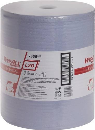 Putztuch WYPALL L20 7356 L380xB350ca.mm blau 2-lagig 1000 Tü./Rl.