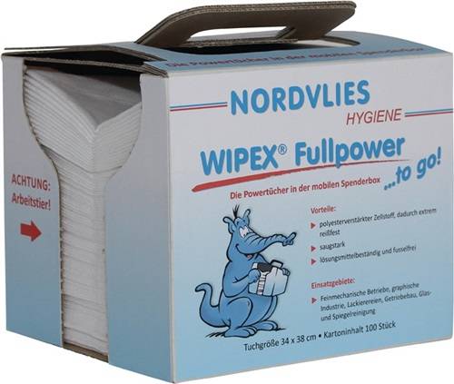 Putztuch WIPEX Fullpower TO GO" L380xB340ca.mm weiß z-gefaltet WIPEX