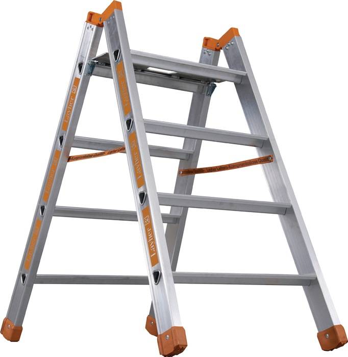 Schwerlasttritt Stufen 4 Plattform-H.950mm Alu.beids.begehbar LAYHER