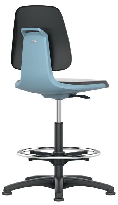 Arbeitsdrehstuhl Labsit Gleiter+Fußring blau Integralschaum schwarz 520-770mm