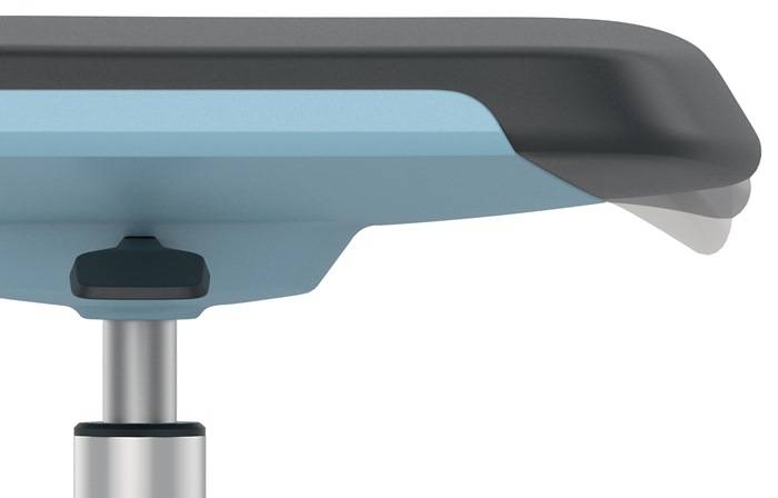 Arbeitsdrehstuhl Labsit Gleiter+Fußring blau Integralschaum schwarz 520-770mm