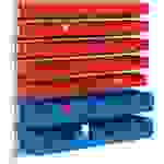 Sichtlagerkastenset H1000xB1010xT255mm STA verz.m.Kästen 45xMK5 rot,12xMK4 blau