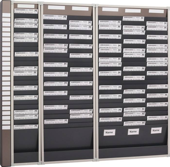 Planungstafel H1350xB490xT75mm 2 Reihen Mit 25 Fächern