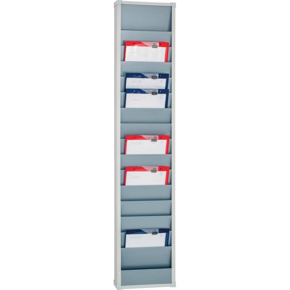 Planungstafel, 1-reihig, 15 Schienen, für DIN A4 Auftragstaschen, grau, 10,5kg