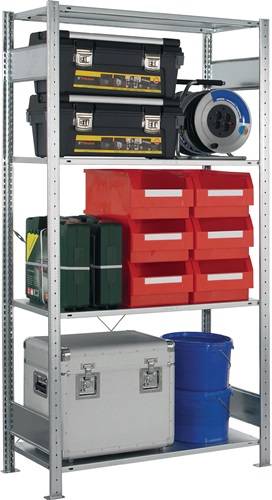 Gebr. Schulte GmbH & Co. KG Steckregal H2000xB1000xT500mm Grundr.verz.2 Rahmen,4 Fbd.Trgf.150kg Feldl.1300kg 12750-4