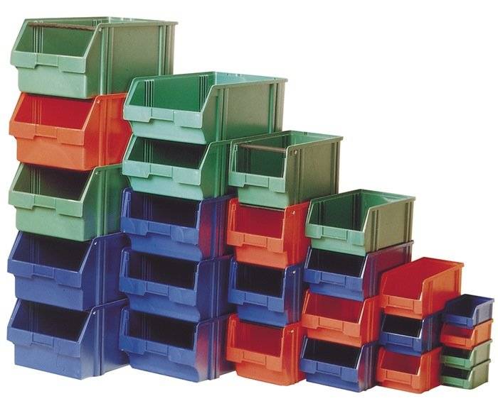 Sichtlagerkasten L230/200xB150xH127mm PS rot LA-KA-PE