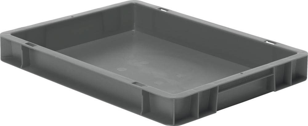 Transport-Stapelkasten B400xT300xH50 mm grau, geschlossen ohne Griffloch