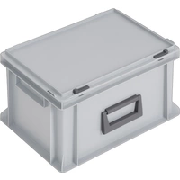 Ku.-Koffer L400xB300xH233mm PP 1 Griff Schiebeverschluss grau 20l Ku.-Koffer L400xB300xH233mm PP 1 Griff Schiebeverschluss grau 20l