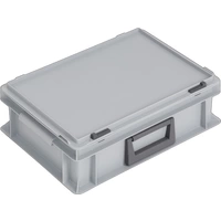 Ku.-Koffer L400xB300xH133mm PP 1 Griff Schiebeverschluss grau 10l Ku.-Koffer L400xB300xH133mm PP 1 Griff Schiebeverschluss grau 10l
