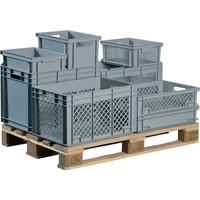 Transportbehälter L600xB400xH170mm grau PP Durchfassgr.Seitenwände durchbrochen Transportbehälter L600xB400xH170mm grau PP Durchfassgr.Seitenwände durchbrochen