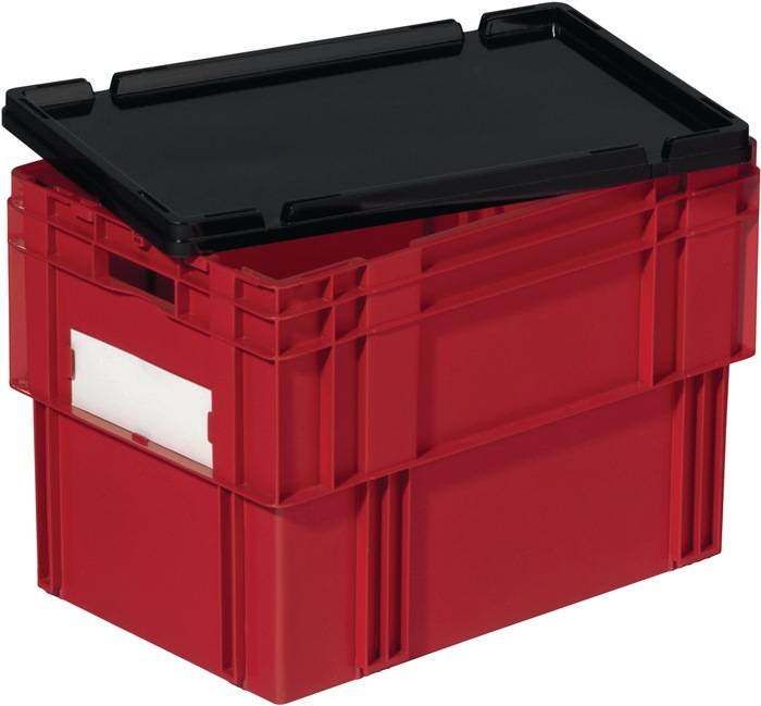 Stülpdeckel L600xB400mm schwarz PP f.Drehstapelbehälter LA-KA-PE