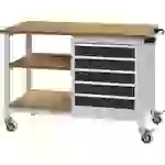 Werkbank B1200xT540xH880mm Buche Multiplex lichtgrau/grau 5 Schubl. Werkbank B1200xT540xH880mm Buche Multiplex lichtgrau/grau 5 Schubl.