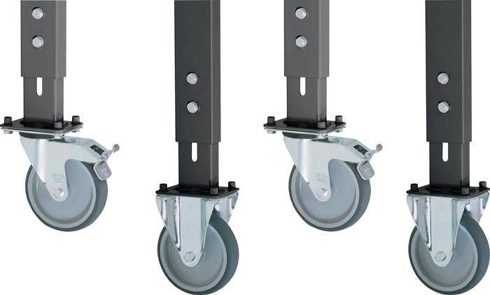 Rollensatz 2 Bock-/2 Lenkrollen m.Festst.D.125mm f.Werktische H.760-1080mm RAU