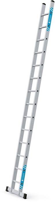 Sprossen-Anlegeleiter Alto L 14Sprossen L.4,17m Arbeits-H.4,95m Alu.gebördelt