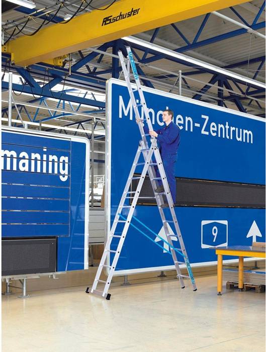 Mehrzweckleiter Skymaster X 3x9 Sprossen L.2,7-6,7m Arbeits-H.7,45m Alu. Zarges