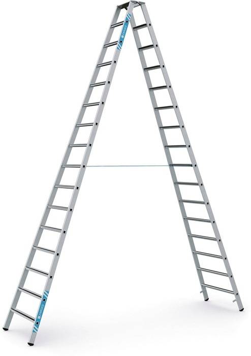Stufen-Stehleiter Saferstep B L.4,51m Arbeits-H.5,7m G.28,8kg 2x16 Stufen Zarges