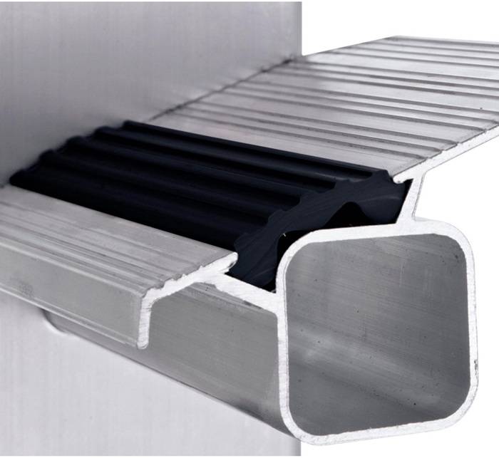 ZARGES Stufen-Stehleiter, beidseitig begehbar, 14 Stufen, Arbeitshöhe 5,10m, 24,4kg
