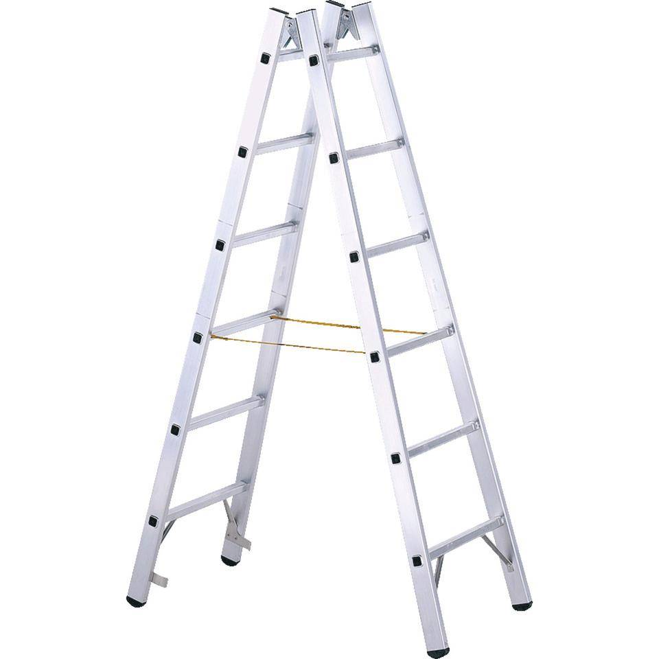 ZARGES Sprossen-Stehleiter, 2x20 Sprossen, Arbeitshöhe 6,70m, Aluminium, 573x94x19cm