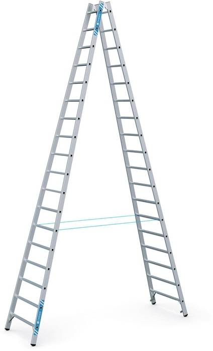 Stehleiter Coni B 2x18Sprossen L.5,14m Arbeits-H.6,15m LM Holm-H.73mm Zarges