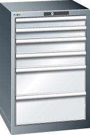 Schubladenschrank 27x27E B564xT572xH850mm RAL 5012 6 Schubladen 75kg - Artikel: 7830932139