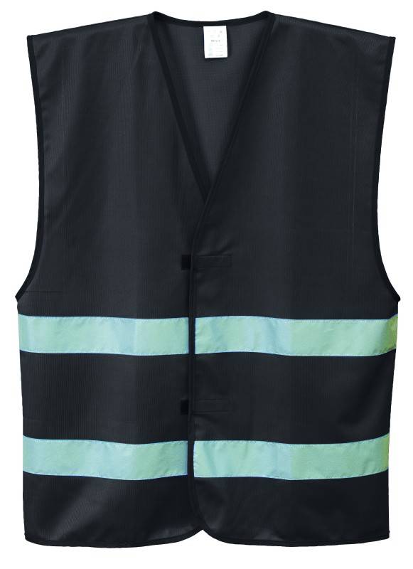 Funktionsweste Gr.XL schwarz 100% PES 120g/m2 Saumfarbe schwarz 2Klettverschl.