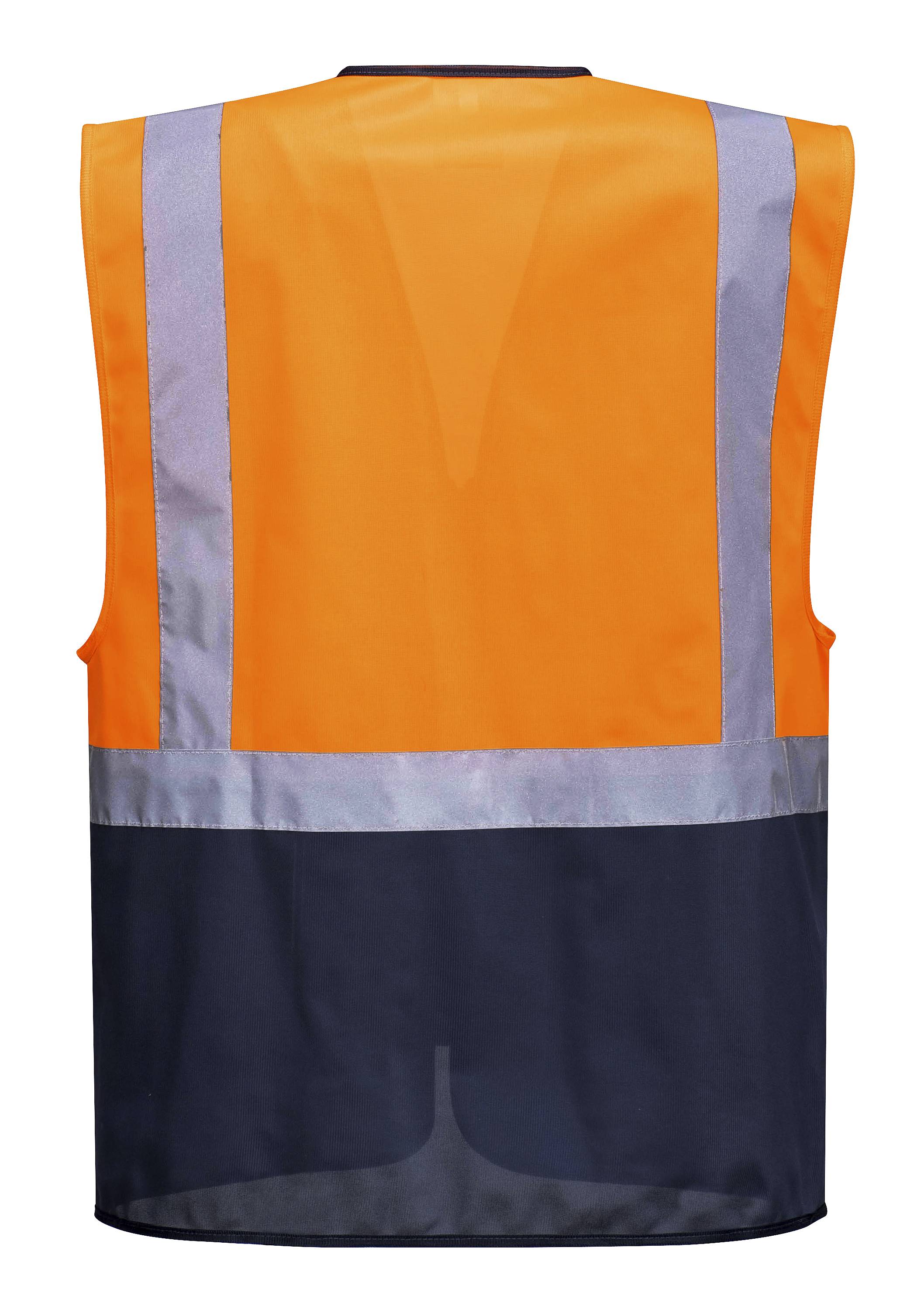 Portwest Warschau Executive Warnschutzweste Farbe: Orange/Marine Blau, Gr.: L