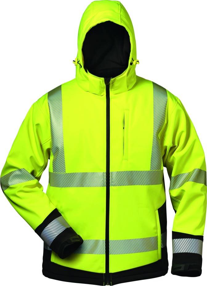 Softshelljacke Warnschutz-Winter mit Kapuze
