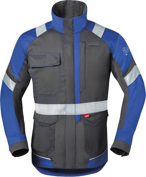 Langjacke, 50285 Gr.54, kohlengrau/blau