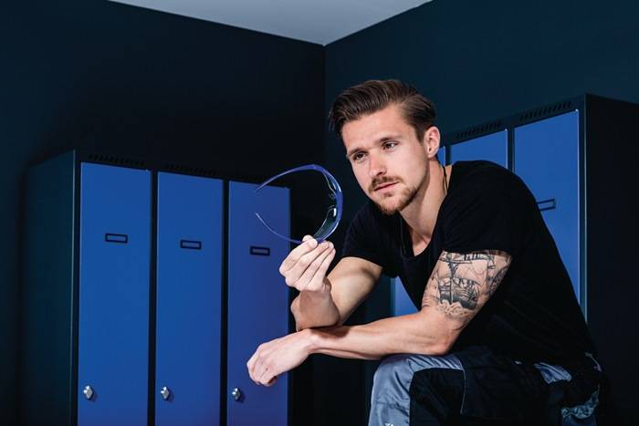 Schutzbrille Daylight Flex EN 166 Bügel grau/dunkelblau,Scheibe klar PC PROMAT