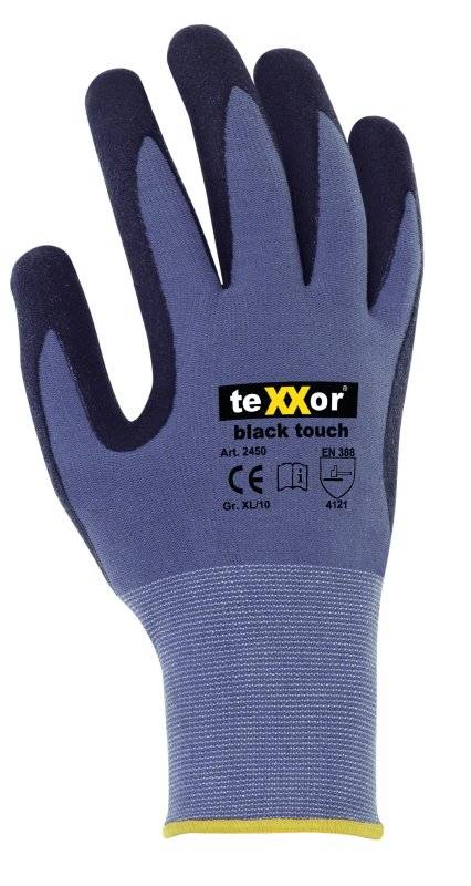 Feinstrickhandschuh Black Touch Gr. 8 Nitrilbeschichtung grau/schwarz EN388