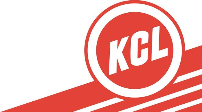 Ein kreisförmiges Logo mit fetten weißen Buchstaben 