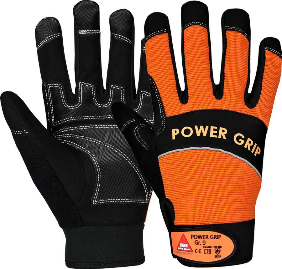 Montagehandschuh Power Grip 402000-08 Größe 08 Farbe orange/schwarz Trägermaterial Neopren, Kunstleder Gauge - Ma