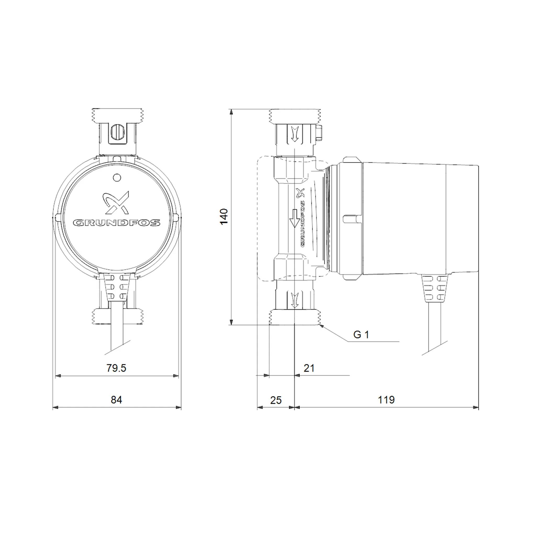 Grundfos Zirkulationspumpe COMFORT 15-14 BX TU DACH, 1 Stk.