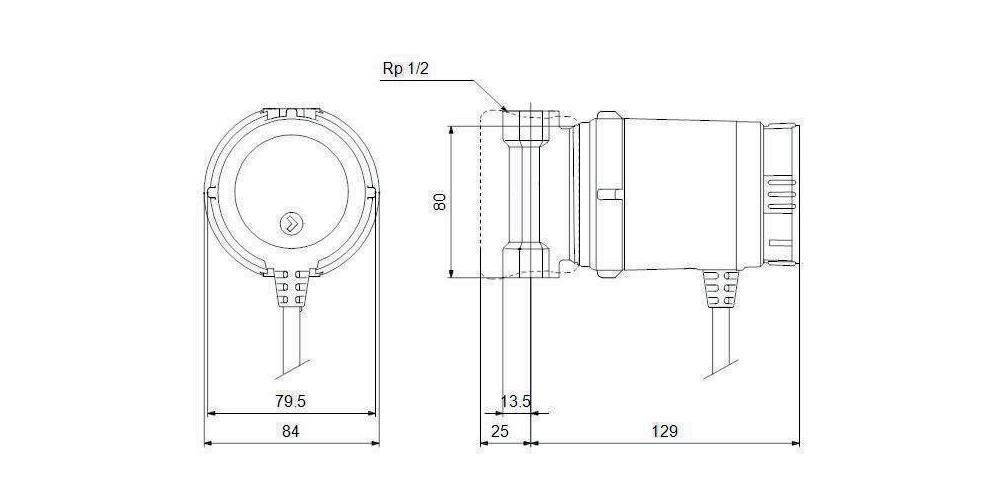 Grundfos Grundf Zirkulationspumpe COMFORT 230 V, Rp 1/2Zoll, 80mm UP