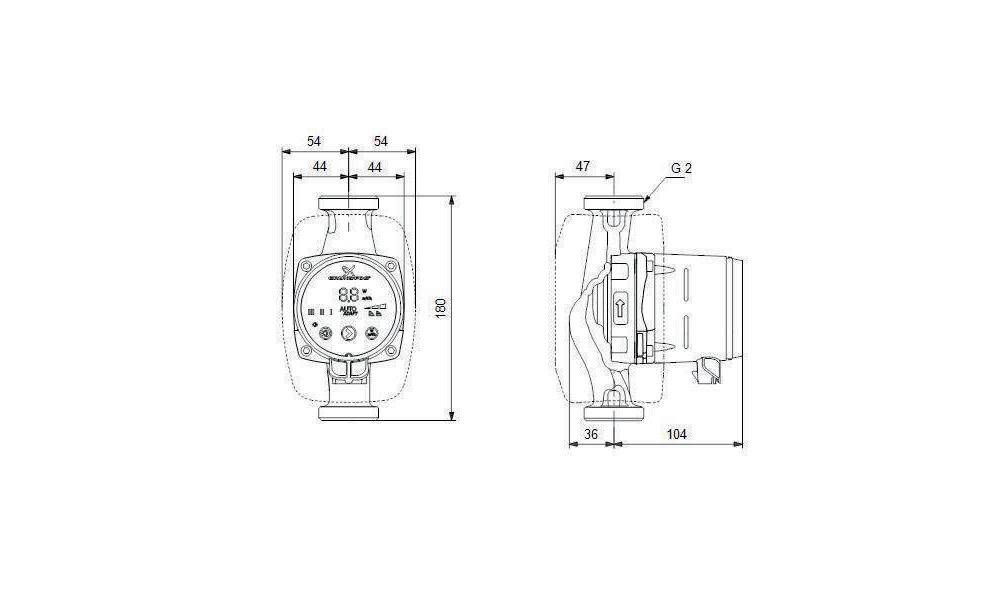 Grundfos Grundf Heizungsumwälzpumpe ALPHA2 230 V, PN 10, 180mm Typ
