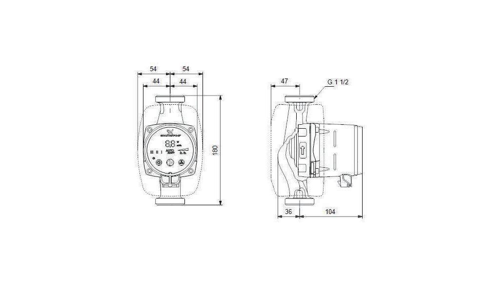 Grundfos Grundf Heizungsumwälzpumpe ALPHA2 230 V, PN 10, 180mm Typ
